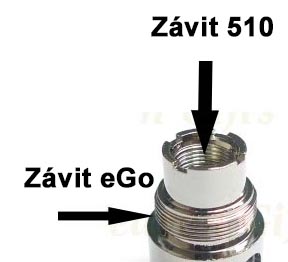 Závit elekronické cigarety eGo a 510